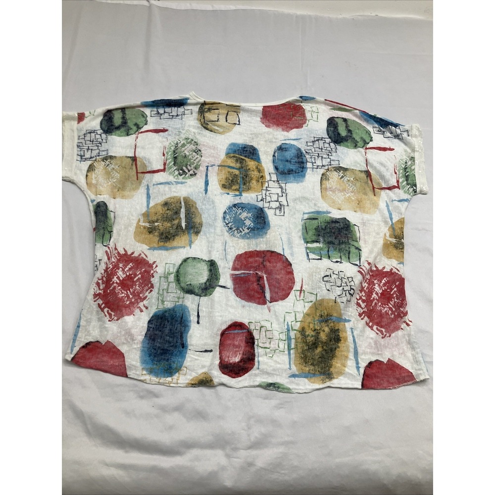 Kaktus Top Size XL Short Sleeve Pullover With Sequence